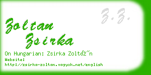 zoltan zsirka business card